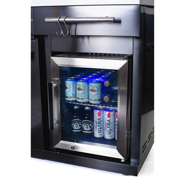 Outdoor Kitchen Island Built for Premium Entertainment, 70" Stainless Steel, 63,000 BTU Grill, Built-In Fridge